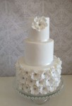 White Whimsy Cake$ 650.00 4 inch on 6 inch on 8  