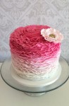 Ombre Pink Ruffle Cake  6 inch Double Barrel