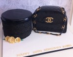 Black Chanel Handbag with hat box 