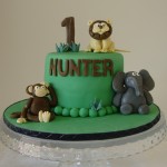 Jungle Theme with 3 Figurines 5 inch cake