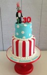 Dr.Suess- Cat in the Hat 4 inch on 6 inch Cake with figurine