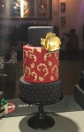 Moroccan Red, Black & Gold Cake
