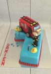 Number 7 Fire Truck Cake