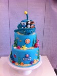 Octonauts Cake with Gup A & figurines 6 inch on 8 inch with Gup A top tier