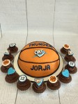 Oklahoma City Basketball Cake & Cupcakes