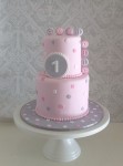 Pink & Grey Polka Dot Cake