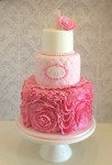 Pink Rosette Ruffle Cake