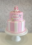 Pink Stripe Pony Cake