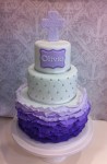 Purple Ombre ruffle 4 inch on 6 inch on 8 inch