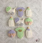 Baby Shower Lime & Purple Cookies