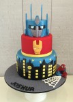 Transformers, Ironman & Spiderman Cake